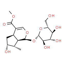 ChemSpider 2D Image | Methyl (1S,4aR,6R,7S,7aR)-1-(beta-D-glucopyranosyloxy)-6-hydroxy-7-methyl-1,4a,5,6,7,7a-hexahydrocyclopenta[c]pyran-4-carboxylate | C17H26O10