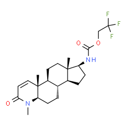 ChemSpider 2D Image | 2,2,2-Trifluoroethyl [(4aR,4bS,6aS,7S,9aS,9bS,11aR)-1,4a,6a-trimethyl-2-oxo-2,4a,4b,5,6,6a,7,8,9,9a,9b,10,11,11a-tetradecahydro-1H-indeno[5,4-f]quinolin-7-yl]carbamate | C22H31F3N2O3