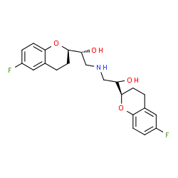 ChemSpider 2D Image | (1R)-2,2'-Iminobis{1-[(2R)-6-fluoro-3,4-dihydro-2H-chromen-2-yl]ethanol} | C22H25F2NO4