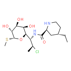 ChemSpider 2D Image | Methyl (5R)-5-[(1S,2S)-2-chloro-1-({[(2S,4S)-4-ethyl-2-piperidinyl]carbonyl}amino)propyl]-1-thio-beta-L-arabinopyranoside | C17H31ClN2O5S