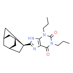 ChemSpider 2D Image | 1,3-Dipropyl-8-[(1R,3s,5S,7s)-tricyclo[3.3.1.0~3,7~]non-3-yl]-3,9-dihydro-1H-purine-2,6-dione | C20H28N4O2
