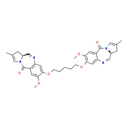 ChemSpider 2D Image | (11aS,11a'S)-8,8'-[1,5-Pentanediylbis(oxy)]bis(7-methoxy-2-methyl-1,11a-dihydro-5H-pyrrolo[2,1-c][1,4]benzodiazepin-5-one) | C33H36N4O6