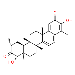 ChemSpider 2D Image | (6bR,8aR,9S,11R,12aS,12bS,14aS)-3,9-Dihydroxy-4,6b,8a,11,12b,14a-hexamethyl-7,8,8a,11,12,12a,12b,13,14,14a-decahydro-2,10(6bH,9H)-picenedione | C28H36O4