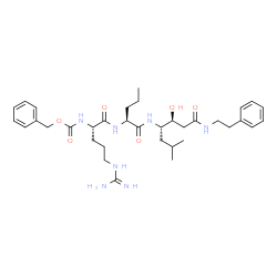 ChemSpider 2D Image | N~2~-[(Benzyloxy)carbonyl]-L-arginyl-N-{(3S,4S)-3-hydroxy-6-methyl-1-oxo-1-[(2-phenylethyl)amino]-4-heptanyl}-L-norvalinamide | C35H53N7O6