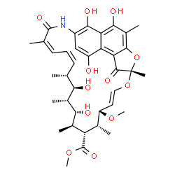 ChemSpider 2D Image | Methyl (7S,9E,11R,12R,13R,14R,15R,16R,17R,18R,19Z,21Z)-2,15,17,27,29-pentahydroxy-11-methoxy-3,7,12,14,16,18,22-heptamethyl-6,23-dioxo-8,30-dioxa-24-azatetracyclo[23.3.1.1~4,7~.0~5,28~]triaconta-1(28)
,2,4,9,19,21,25(29),26-octaene-13-carboxylate | C37H47NO12