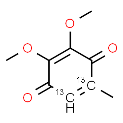 ChemSpider 2D Image | 2,3-Dimethoxy-5-methyl(5,6-~13~C_2_)-2,5-cyclohexadiene-1,4-dione | C713C2H10O4