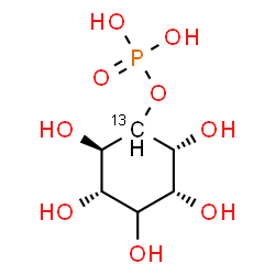 ChemSpider 2D Image | (2R,3R,5S,6R)-2,3,4,5,6-Pentahydroxy(1-~13~C)cyclohexyl dihydrogen phosphate | C513CH13O9P