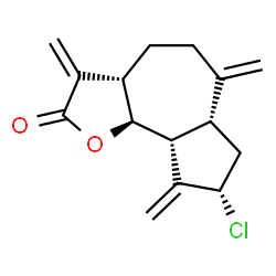 ChemSpider 2D Image | (3aS,6aR,8S,9aR,9bS)-8-Chloro-3,6,9-tris(methylene)decahydroazuleno[4,5-b]furan-2(3H)-one | C15H17ClO2