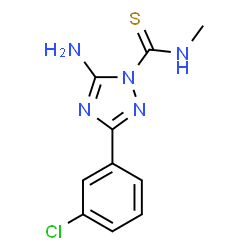 ChemSpider 2D Image | 5-Amino-3-(3-chlorophenyl)-N-methyl-1H-1,2,4-triazole-1-carbothioamide | C10H10ClN5S