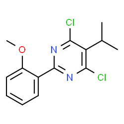 ChemSpider 2D Image | 4,6-Dichloro-5-isopropyl-2-(2-methoxyphenyl)pyrimidine | C14H14Cl2N2O
