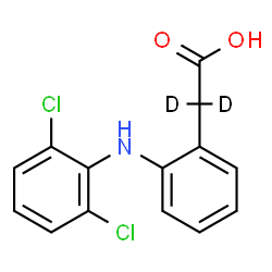 ChemSpider 2D Image | {2-[(2,6-Dichlorophenyl)amino]phenyl}(~2~H_2_)acetic acid | C14H9D2Cl2NO2