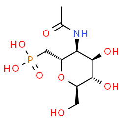 ChemSpider 2D Image | (1R)-4-Acetamido-1,5-anhydro-4,6-dideoxy-1-(hydroxymethyl)-6-phosphono-D-altritol | C9H18NO8P