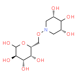 ChemSpider 2D Image | 6-O-[(3R,5S)-3,4,5-Trihydroxy-1-piperidinyl]-D-galactopyranose | C11H21NO9