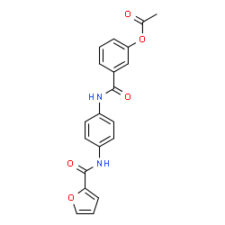 ChemSpider 2D Image | 3-{[4-(2-Furoylamino)phenyl]carbamoyl}phenyl acetate | C20H16N2O5