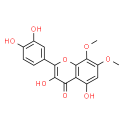 ChemSpider 2D Image | 2-(3,4-Dihydroxyphenyl)-3,5-dihydroxy-7,8-dimethoxy-4H-chromen-4-one | C17H14O8