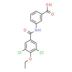 ChemSpider 2D Image | 3-[(3,5-Dichloro-4-ethoxybenzoyl)amino]benzoic acid | C16H13Cl2NO4