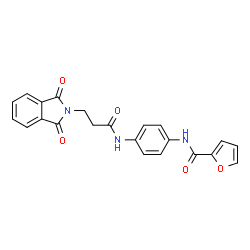ChemSpider 2D Image | N-(4-{[3-(1,3-Dioxo-1,3-dihydro-2H-isoindol-2-yl)propanoyl]amino}phenyl)-2-furamide | C22H17N3O5