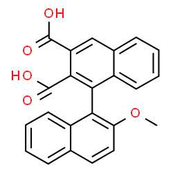 ChemSpider 2D Image | 2'-Methoxy-1,1'-binaphthalene-2,3-dicarboxylic acid | C23H16O5