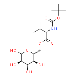 ChemSpider 2D Image | 6-O-(N-{[(2-Methyl-2-propanyl)oxy]carbonyl}-L-valyl)-D-glucopyranose | C16H29NO9