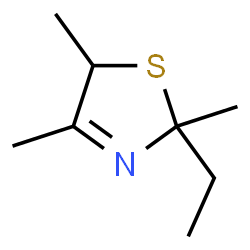 ChemSpider 2D Image | 2-Ethyl-2,4,5-trimethyl-2,5-dihydro-1,3-thiazole | C8H15NS