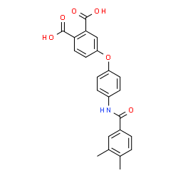 ChemSpider 2D Image | 4-{4-[(3,4-Dimethylbenzoyl)amino]phenoxy}phthalic acid | C23H19NO6