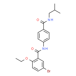 ChemSpider 2D Image | 5-Bromo-2-ethoxy-N-[4-(isobutylcarbamoyl)phenyl]benzamide | C20H23BrN2O3