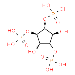 ChemSpider 2D Image | (1R,2R,3S,5S)-3,5-Dihydroxy-1,2,4-cyclopentanetriyl tris[dihydrogen (phosphate)] | C5H13O14P3