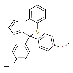 ChemSpider 2D Image | 4,4-Bis(4-methoxyphenyl)-4H-pyrrolo[2,1-c][1,4]benzothiazine | C25H21NO2S