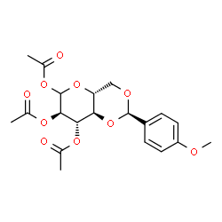 ChemSpider 2D Image | 1,2,3-Tri-O-acetyl-4,6-O-(4-methoxybenzylidene)-D-glucopyranose | C20H24O10