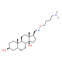 ChemSpider 2D Image | (3beta,5beta,14beta,17beta)-17-[(E)-{[4-(Dimethylamino)butoxy]imino}methyl]androstane-3,14-diol | C26H46N2O3