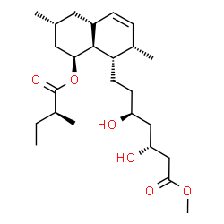 ChemSpider 2D Image | Methyl (3R,5S)-7-[(1S,2S,4aR,6R,8S,8aS)-2,6-dimethyl-8-{[(2S)-2-methylbutanoyl]oxy}-1,2,4a,5,6,7,8,8a-octahydro-1-naphthalenyl]-3,5-dihydroxyheptanoate | C25H42O6