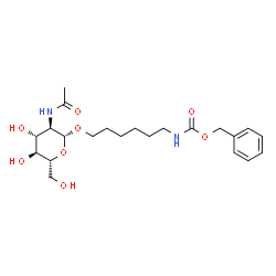 ChemSpider 2D Image | Benzyl {6-[(2-acetamido-2-deoxy-beta-D-glucopyranosyl)oxy]hexyl}carbamate | C22H34N2O8