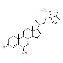 ChemSpider 2D Image | (6beta,24xi)-24-Hydroperoxy-6-hydroxystigmasta-4,28-dien-3-one | C29H46O4