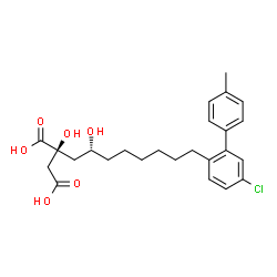 ChemSpider 2D Image | (2S)-2-[(2R)-8-(5-Chloro-4'-methyl-2-biphenylyl)-2-hydroxyoctyl]-2-hydroxysuccinic acid | C25H31ClO6