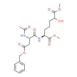 ChemSpider 2D Image | Dimethyl (2S)-2-{[(2S)-2-acetamido-4-(benzyloxy)-4-oxobutanoyl]amino}-6-hydroxyheptanedioate | C22H30N2O9