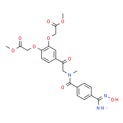 ChemSpider 2D Image | Dimethyl 2,2'-[(4-{N-[4-(N'-hydroxycarbamimidoyl)benzoyl]-N-methylglycyl}-1,2-phenylene)bis(oxy)]diacetate | C23H25N3O9