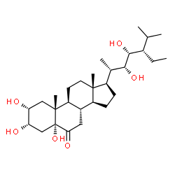 ChemSpider 2D Image | (2alpha,3alpha,5alpha,22R,23R)-2,3,5,22,23-Pentahydroxystigmastan-6-one | C29H50O6