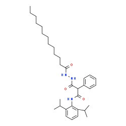 ChemSpider 2D Image | N-(2,6-Diisopropylphenyl)-3-oxo-2-phenyl-3-(2-tridecanoylhydrazino)propanamide | C34H51N3O3