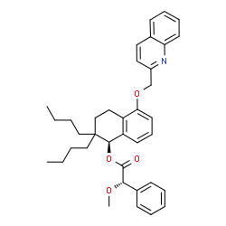 ChemSpider 2D Image | (1S)-2,2-Dibutyl-5-(2-quinolinylmethoxy)-1,2,3,4-tetrahydro-1-naphthalenyl (2S)-methoxy(phenyl)acetate | C37H43NO4