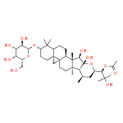 ChemSpider 2D Image | (3beta,5xi,9beta,15alpha,16beta,23R,24R)-3-(beta-D-Galactopyranosyloxy)-15,16,25-trihydroxy-16,23-epoxy-9,19-cyclolanostan-24-yl acetate | C38H62O12