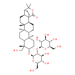 ChemSpider 2D Image | (3beta,5xi,21beta)-24-Hydroxy-28-oxo-22,28-epoxyhopan-3-yl 2-O-beta-D-glucopyranosyl-beta-D-glucopyranoside | C42H68O14