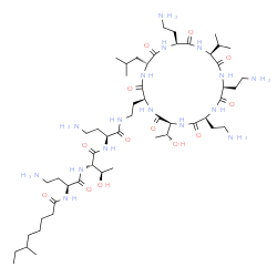 ChemSpider 2D Image | N-[(2S)-4-Amino-1-{[(2S,3R)-1-({(2S)-4-amino-1-oxo-1-[(2-{(2S,5R,8S,11S,14S,17S,20S)-8,14,17-tris(2-aminoethyl)-20-[(1R)-1-hydroxyethyl]-5-isobutyl-11-isopropyl-3,6,9,12,15,18,21-heptaoxo-1,4,7,10,13,
16,19-heptaazacyclohenicosan-2-yl}ethyl)amino]-2-butanyl}amino)-3-hydroxy-1-oxo-2-butanyl]amino}-1-oxo-2-butanyl]-6-methyloctanamide | C52H98N16O13