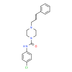 ChemSpider 2D Image | N-(4-Chlorophenyl)-4-cinnamyl-1-piperazinecarboxamide | C20H22ClN3O