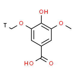 ChemSpider 2D Image | 4-Hydroxy-3-methoxy-5-[(~3~H_1_)methyloxy]benzoic acid | C9H9TO5
