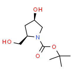 ChemSpider 2D Image | (2R,4R)-Tert-butyl 4-hydroxy-2-(hydroxymethyl)pyrrolidine-1-carboxylate | C10H19NO4