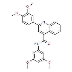 ChemSpider 2D Image | 2-(3,4-Dimethoxyphenyl)-N-(3,5-dimethoxyphenyl)-4-quinolinecarboxamide | C26H24N2O5