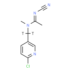 ChemSpider 2D Image | (1E)-N-[(6-Chloro-3-pyridinyl)(~3~H_2_)methyl]-N'-cyano-N-methylethanimidamide | C10H9T2ClN4