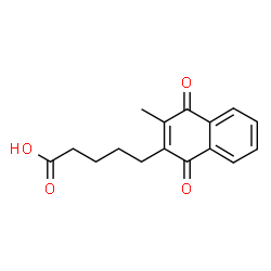 ChemSpider 2D Image | 5-(3-Methyl-1,4-dioxo-1,4-dihydro-2-naphthalenyl)pentanoic acid | C16H16O4