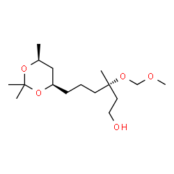 ChemSpider 2D Image | (3S)-3-(Methoxymethoxy)-3-methyl-6-[(4R,6S)-2,2,6-trimethyl-1,3-dioxan-4-yl]-1-hexanol | C16H32O5