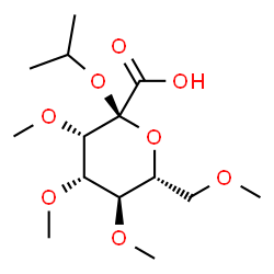 ChemSpider 2D Image | Isopropyl (6R)-6-(methoxymethyl)-3,4,5-tri-O-methyl-alpha-D-tagatopyranosidonic acid | C14H26O8